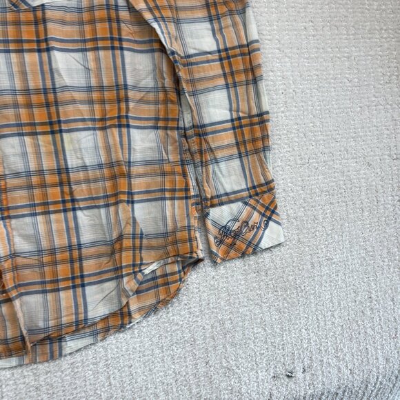 Rip Curl The Search Plaid Orange/Blue Button Up Mens Large Surf Beach Skate READ - Picture 7 of 16